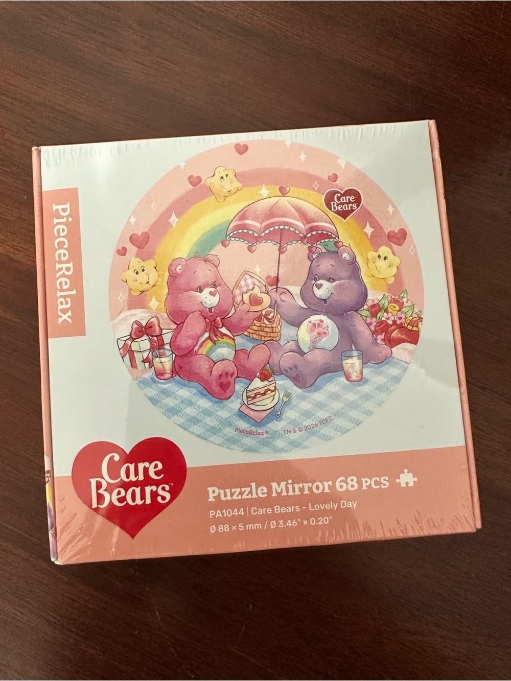 Care Bears x PieceRelax "Lovely Day" 68 pc Plastic Puzzle Mirror NIB Sealed
